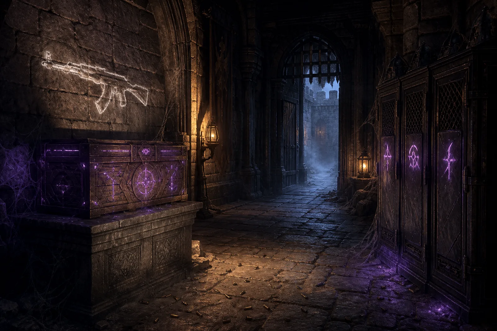 The keep Wall-buys, the Mystery Box, and rune lockers inside the keep